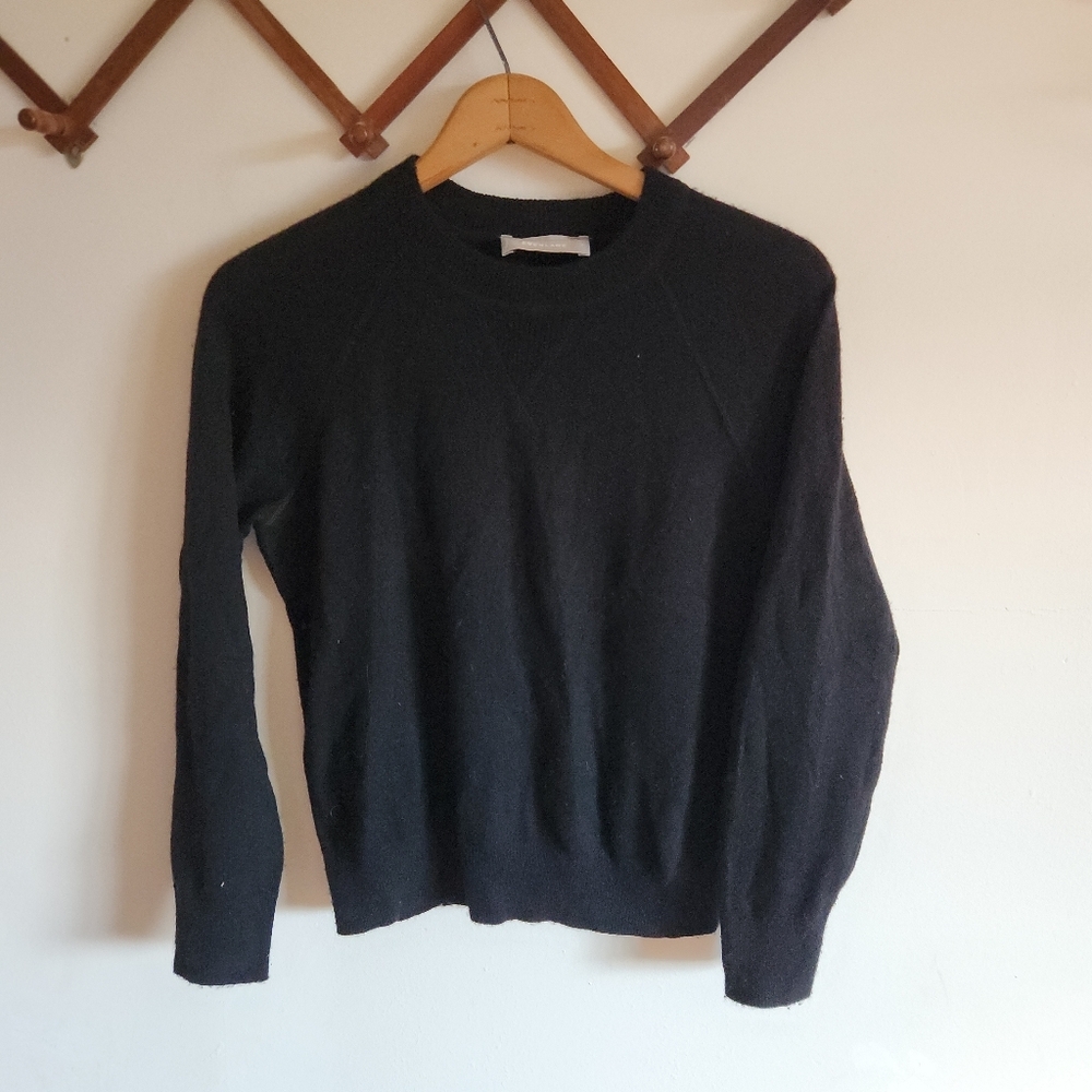 Everlane 100% Cashmere Black Crewneck Sweater Small
